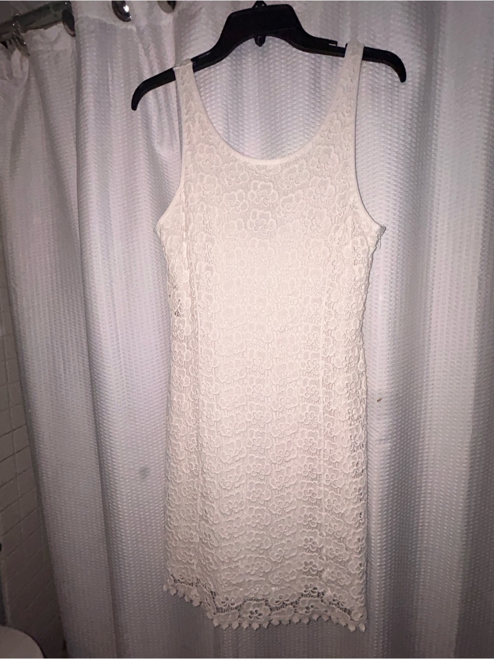 Jennifer Lopez Ivory Floral Lace Mini Dress